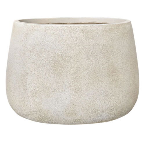 EMII beige witte plantenbak bloempot voor binnen en buiten 50cm breed