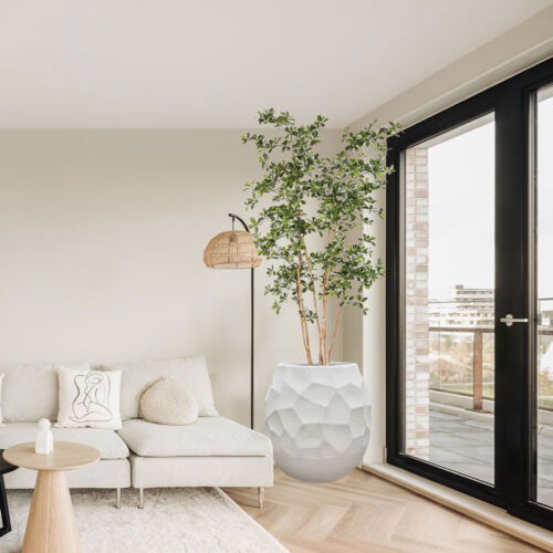 LUX XL design plantenbak bloempot groot wit voor binnen 80cm breed