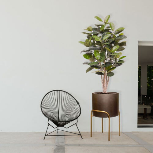 DUOO grote bloempot op poten taupe brons design 76cm