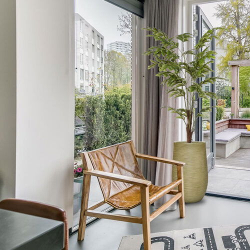 CARYOTA MITIS hoge kunstpalm kunstplant vissenstaartpalm 155cm met echt hout