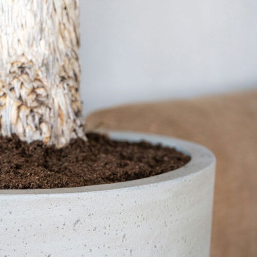LENA hoge bloempot vaas beige grijs voor binnen en buiten 80cm