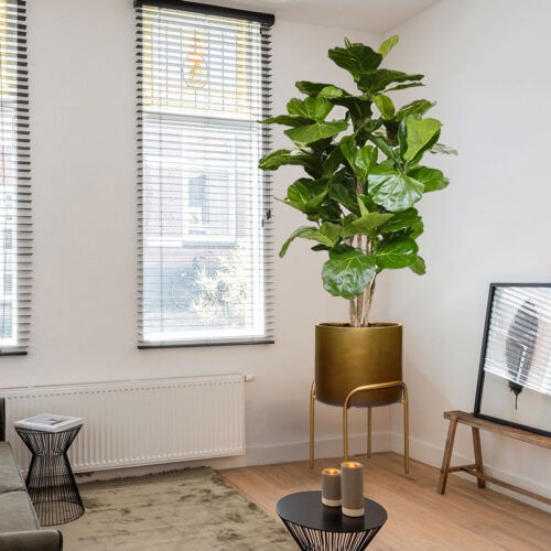 DUOO grote bloempot op poten goud brons design 76cm