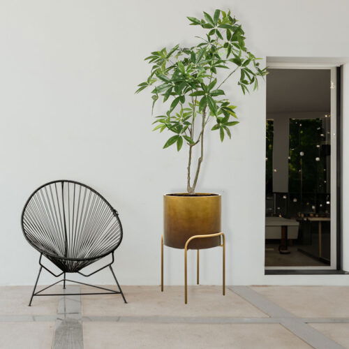 DUOO bloempot op poten in luxe goud design 62cm
