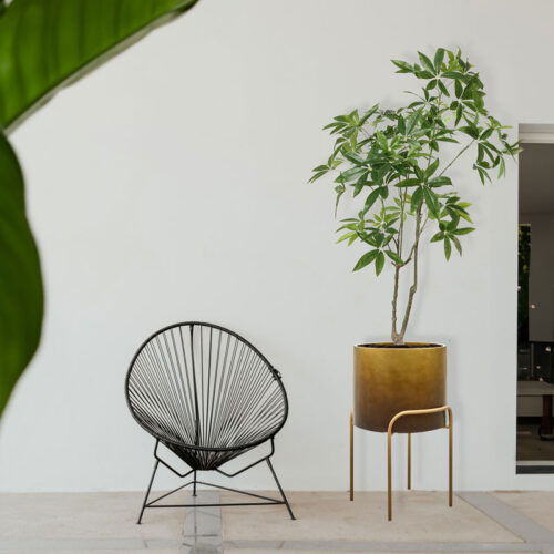 DUOO bloempot op poten in luxe goud design 62cm