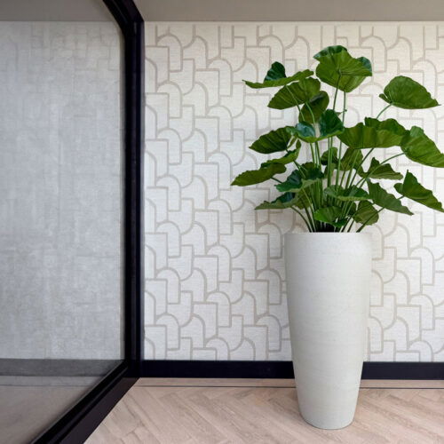 LENA grote bloempot vaas beige grijs voor binnen en buiten 100cm