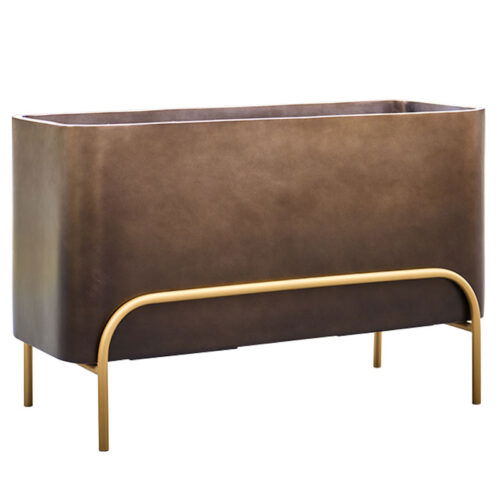 DUOO plantenbak op hoge poten in taupe brons design 82cm breed