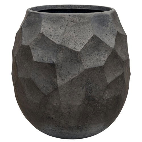 LUX grote design plantenbak bloempot antraciet zwart voor binnen 64cm