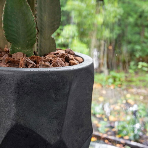 LUX grote design bloempot vaas hoog zwart antraciet voor binnen 110cm
