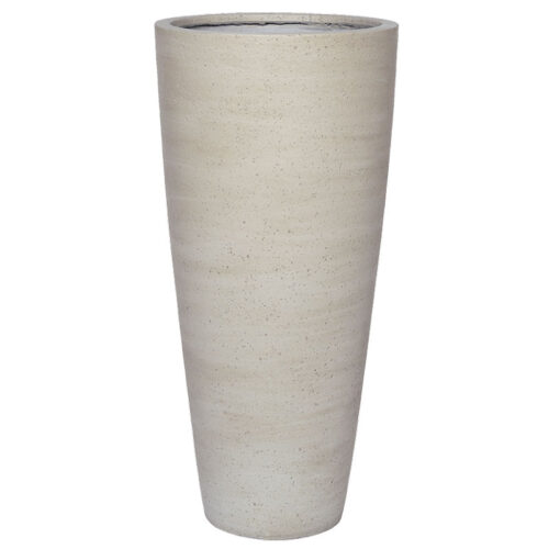 LENA hoge bloempot vaas beige grijs voor binnen en buiten 80cm