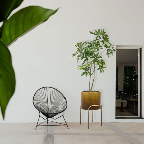 DUOO bloempot op poten in luxe goud design 62cm