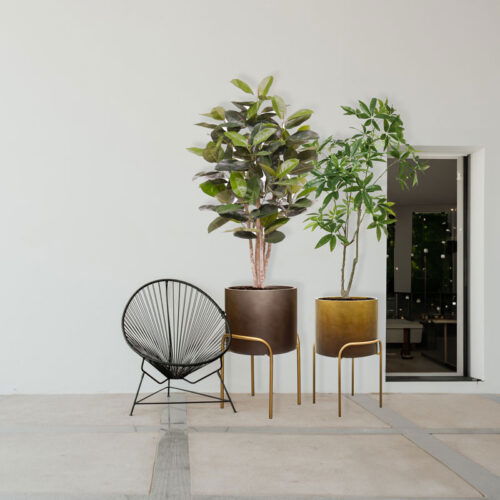 DUOO bloempot op poten in luxe goud design 62cm