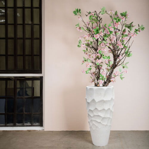 LUX hoge design bloempot vaas groot wit voor binnen 90cm
