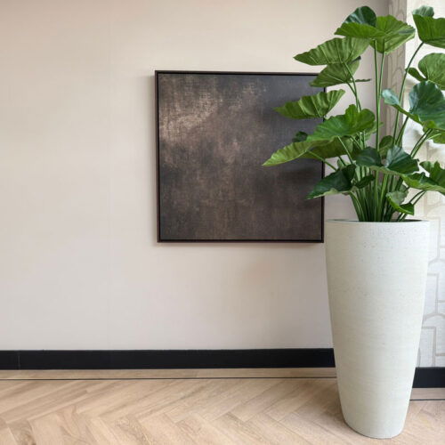 LENA grote bloempot vaas beige grijs voor binnen en buiten 100cm