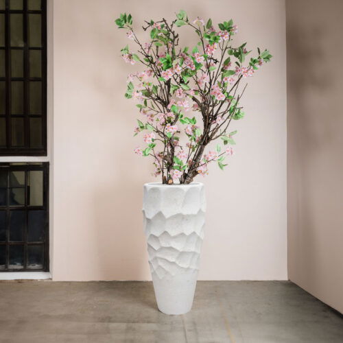 LUX hoge design bloempot vaas groot wit voor binnen 90cm