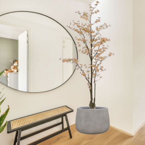 EMII beige grijze plantenbak bloempot voor binnen en buiten 50cm breed