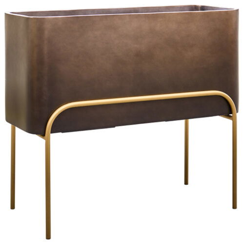 DUOO taupe bronzen plantenbak op poten divider 82cm breed