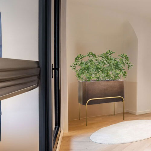 DUOO taupe bronzen plantenbak op poten divider 82cm breed