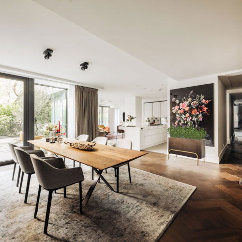 DUOO plantenbak op hoge poten in taupe brons design 82cm breed