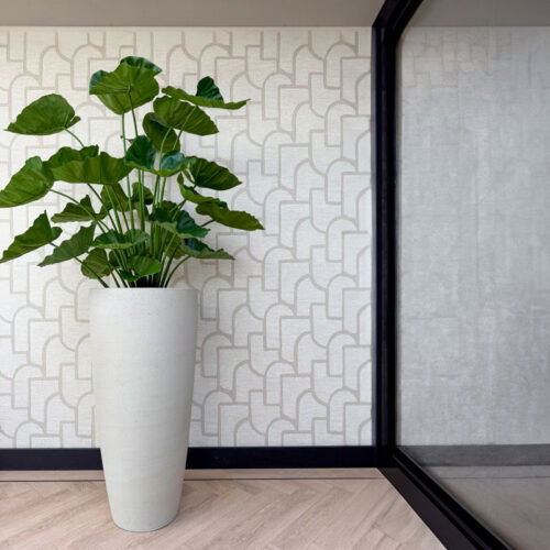 LENA grote bloempot vaas beige grijs voor binnen en buiten 100cm