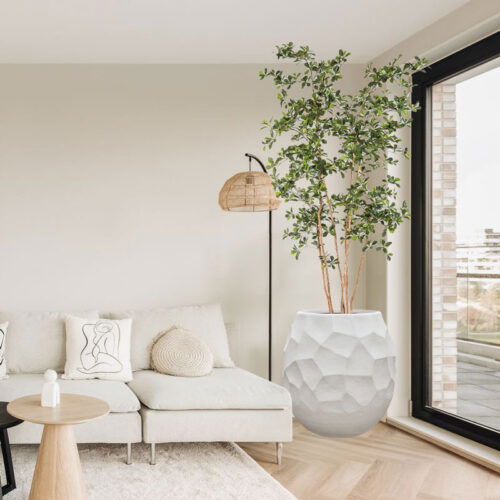 LUX XL design plantenbak bloempot groot wit voor binnen 80cm breed