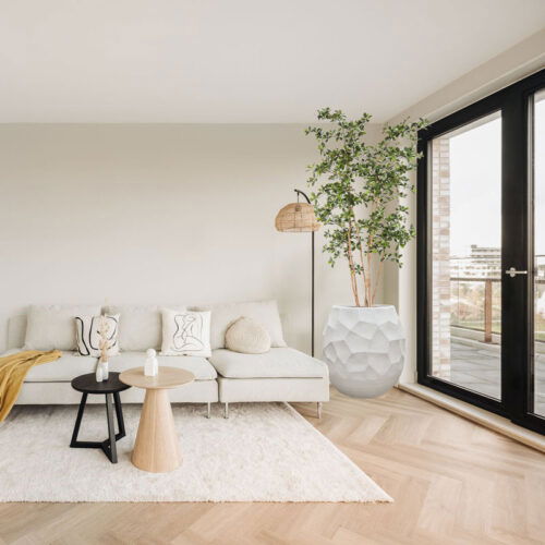 LUX XL design plantenbak bloempot groot wit voor binnen 80cm breed