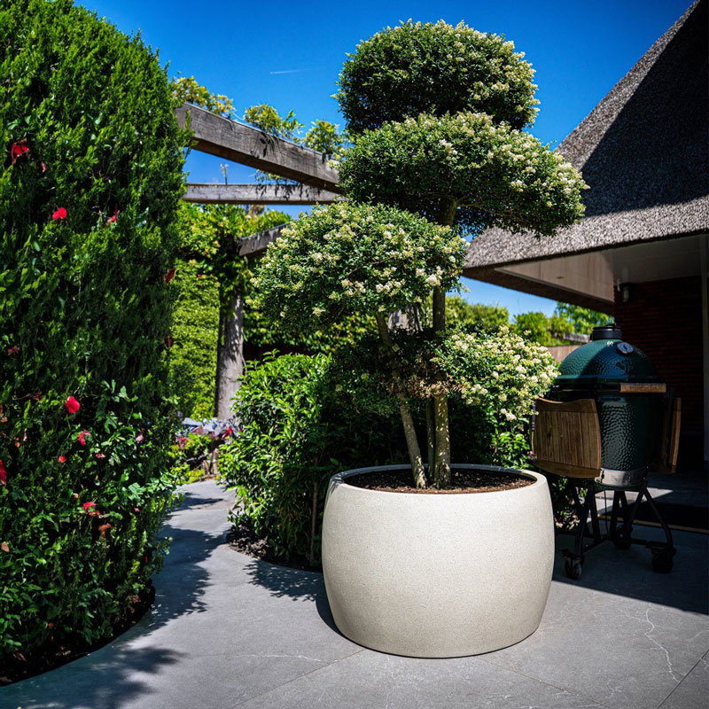 DARAA grote witte bloembak bloempot groot design 60cm breed