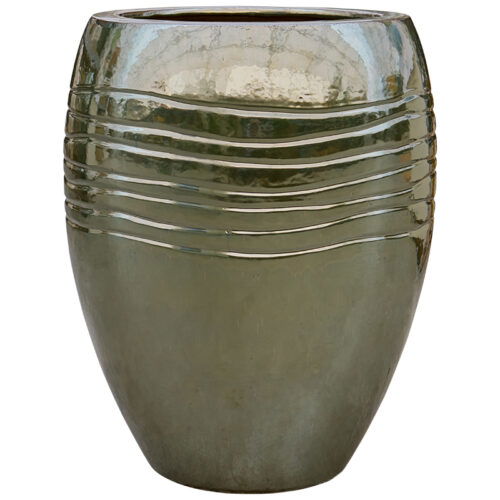 ADESS olijfgroene bloempot groot design voor buiten 67cm