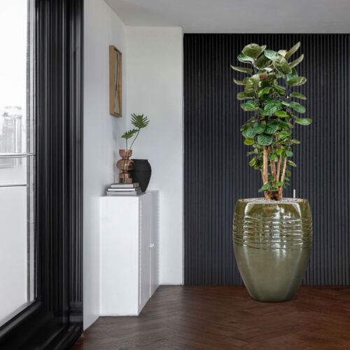 ADESS olijfgroene bloempot groot design voor buiten 67cm