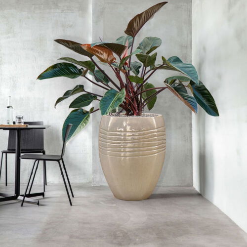 ADESS crème wit gouden plantenbak groot design voor buiten 80cm