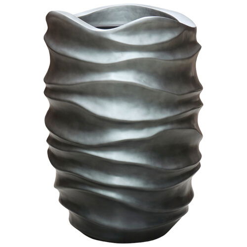 DUOO hoge vaas plantenpot zilver grijs blauw groot design 88cm