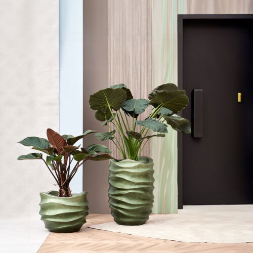 DUOO hoge vaas plantenpot groen groot design 88cm