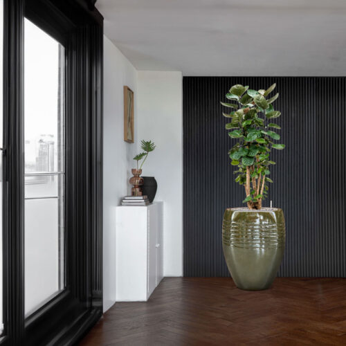 ADESS olijfgroene bloempot groot design voor buiten 67cm