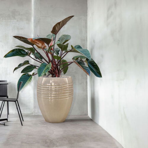 ADESS crème wit gouden plantenbak groot design voor buiten 80cm