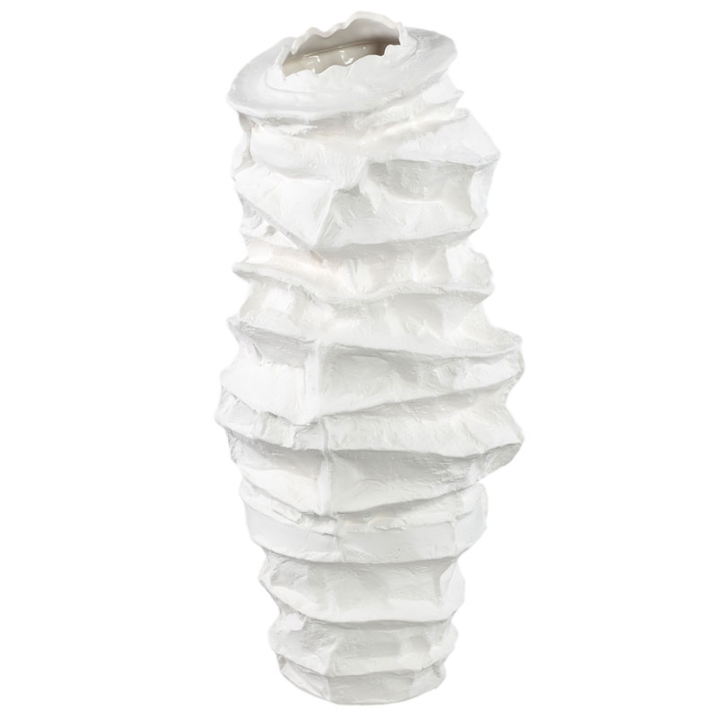 VERUM grote witte design decoratie vaas keramiek aardewerk 51cm