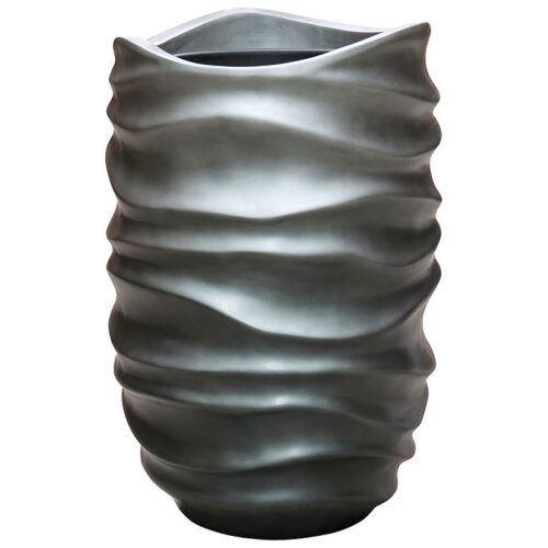 DUOO zilver grijs blauwe design vaas voor binnen 62cm