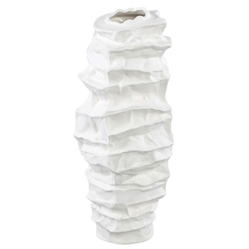 VERUM japandi mat witte decoratievaas keramiek aardewerk 42cm