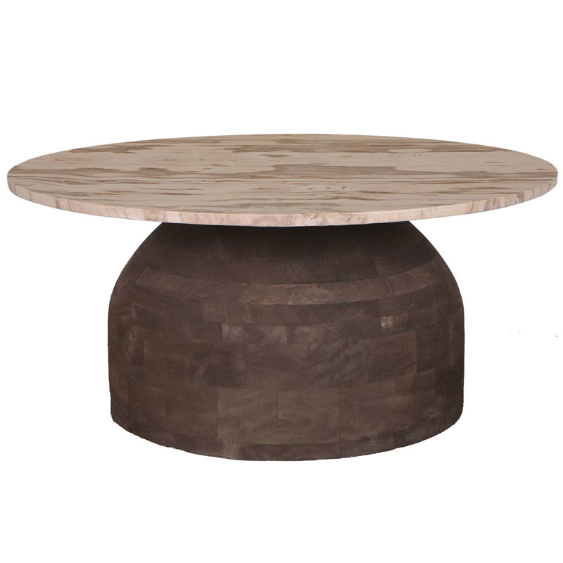 LIORA salontafel mango hout met marmer blad plantentafel 50cm