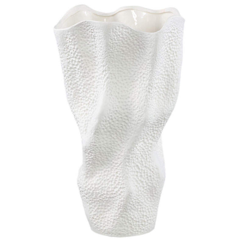 VERUM witte japandi decoratie vaas keramiek aardewerk 38cm