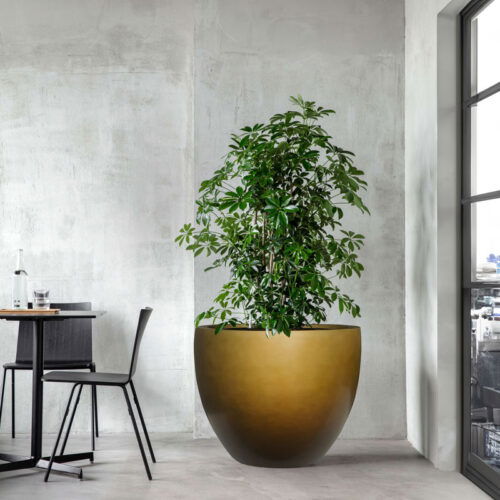 DUOO grote plantenpot goud brons voor binnen 70cm breed