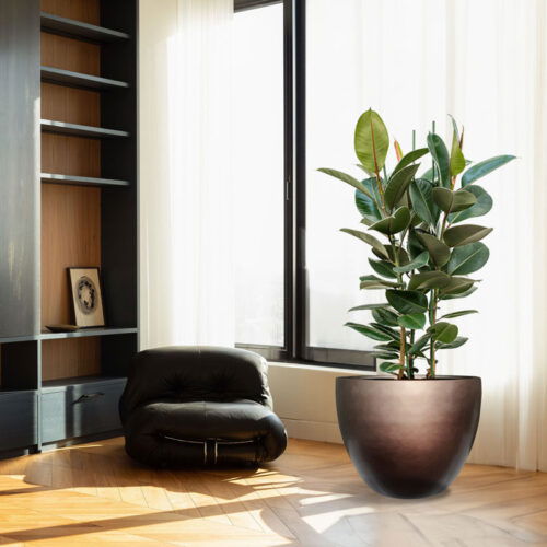 DUOO grote plantenpot taupe brons voor binnen 70cm breed