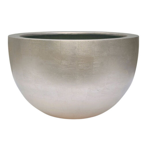 MAXIM bloempot schaal rond champagne zilver 45cm breed