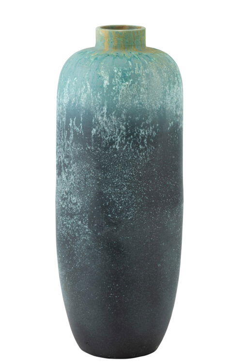 BADA hoge vaas keramiek turquoise blauw 95cm