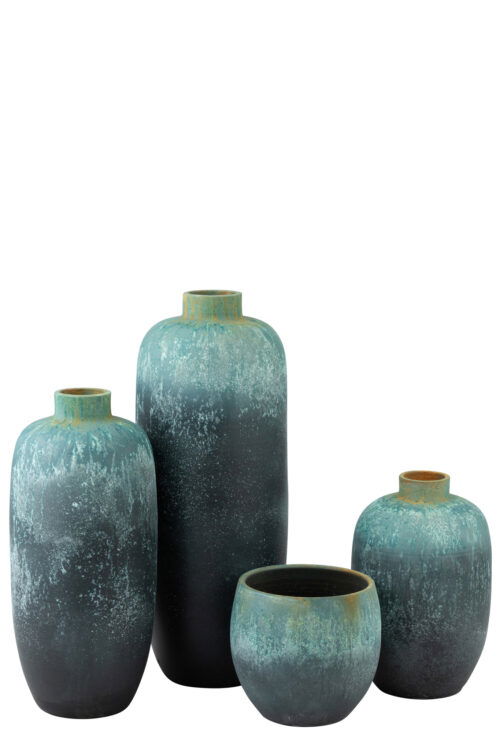BADA hoge vaas keramiek turquoise blauw 95cm