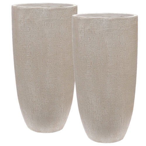 FUNDO hoge bloempotten voor buiten beige grijs 62cm