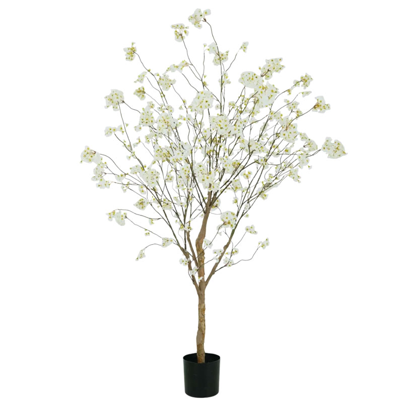 BLOESEMBOOM kunstboom kunst bloesem wit crème met echte houten stammen 180cm