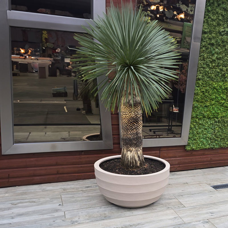 BORDO XL grote beige plantenbak bloempot groot design voor buiten 94cm breed