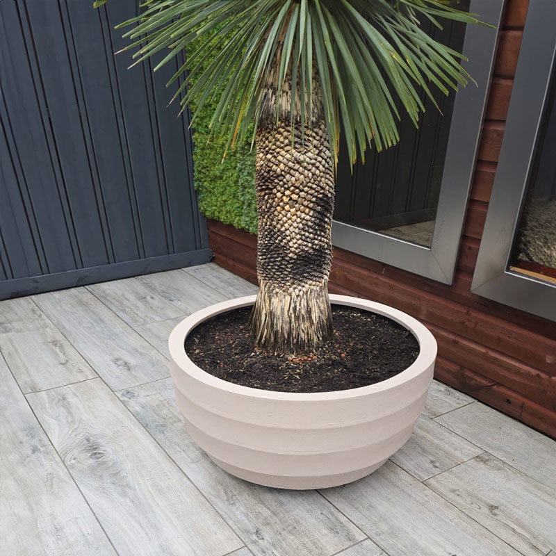 BORDO XL grote beige plantenbak bloempot groot design voor buiten 94cm breed