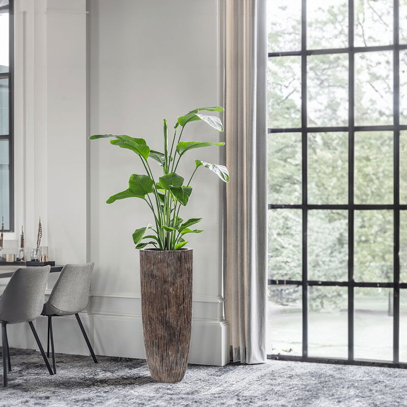 UNDA brons zwarte bloempot vaas voor binnen 70cm