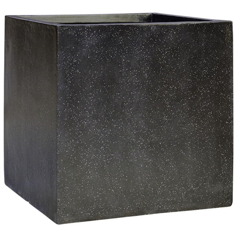 TERRAZZO zwarte vierkante plantenbak voor buiten 50cm