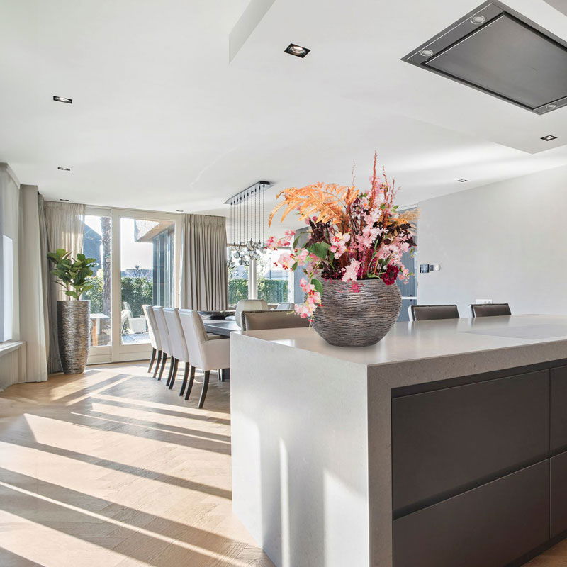 UNDA ronde tafel vaas bloempot design bowl brons 39cm breed